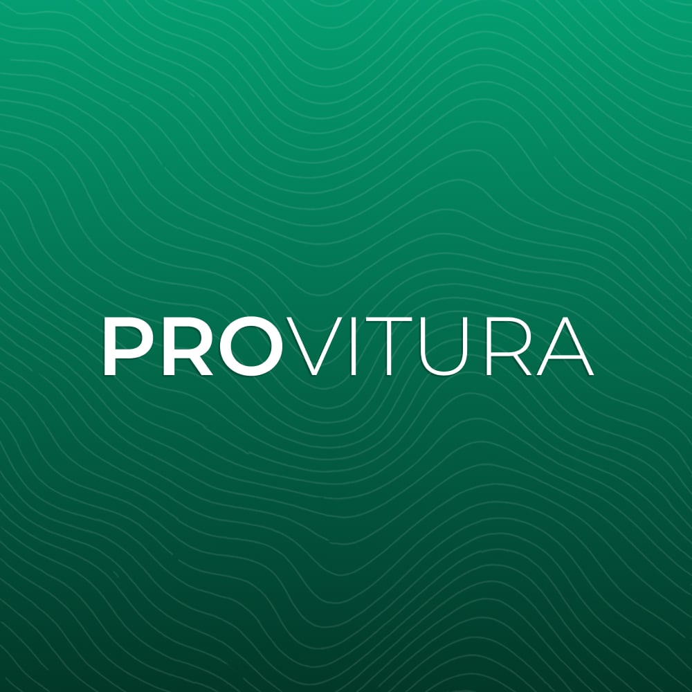 Provitura-logo på en grøn bølgebaggrund